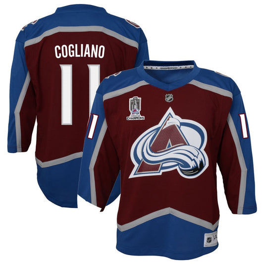 Andrew Cogliano Colorado Avalanche Youth Home 2022 Stanley Cup Champions Premier Jersey - Burgundy