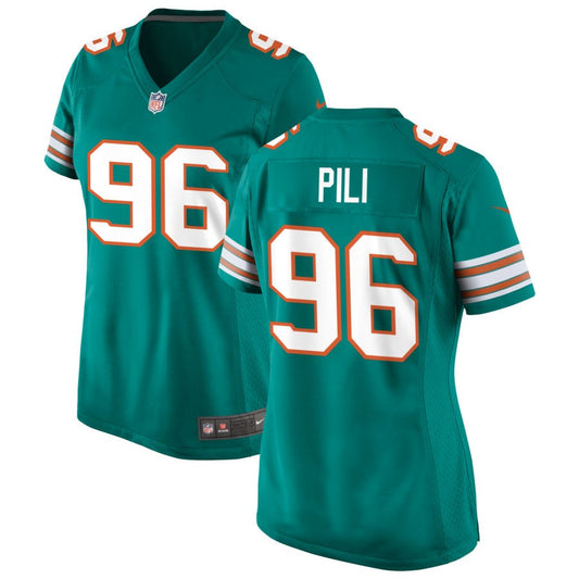 Brandon Pili Miami Dolphins Nike Women's Alternate Game Jersey - Aqua