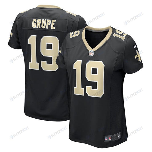 Blake Grupe 19 New Orleans Saints Women's Team Game Jersey - Black