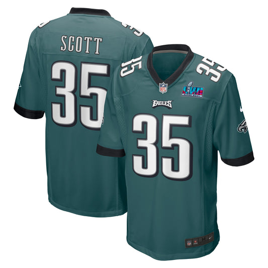 Boston Scott Philadelphia Eagles Nike Super Bowl LVII Patch Game Jersey - Midnight Green