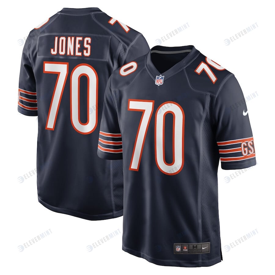 Braxton Jones 70 Chicago Bears Men Game Jersey - Navy