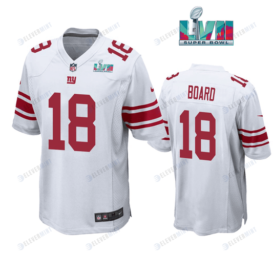 C.J. Board 18 New York Giants Super Bowl LVII Super Bowl LVII White Men Game Jersey