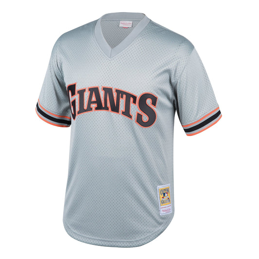 Boys' Grade School Will Clark Mitchell & Ness Giants Cooperstown Mesh Batting Practice Jersey - Grey