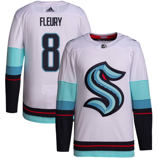 Cale Fleury Seattle Kraken adidas Away Primegreen Authentic Jersey - White