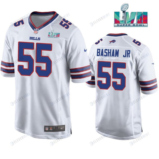 Boogie Basham 55 Buffalo Bills Super Bowl LVII Away Player Men Jersey - White Jersey