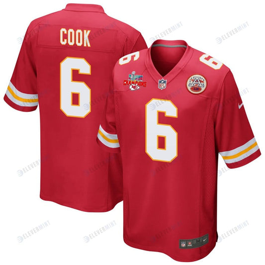 Bryan Cook 6 Kansas City Chiefs Super Bowl LVII Champions 3 Stars Men Game Jersey - Red