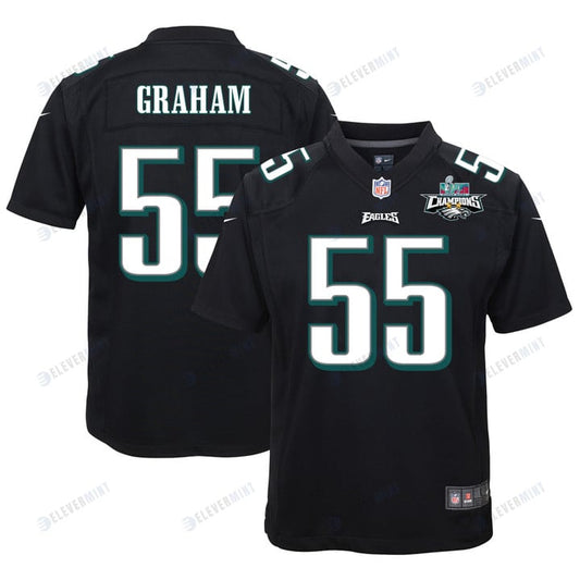 Brandon Graham 55 Philadelphia Eagles Super Bowl LVII Champions 2 Stars Youth Game Jersey - Black