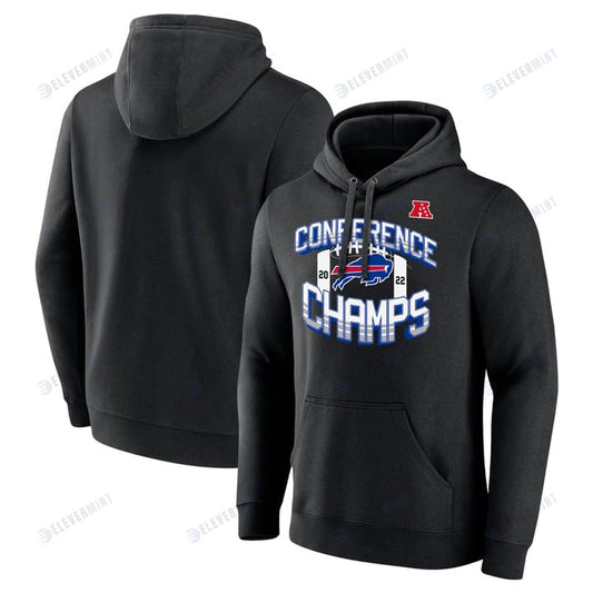 Buffalo Bills 2022 AFC Conference Champions Icon Bold Pullover Hoodie - Black