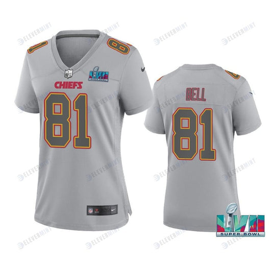 Blake Bell 81 Kansas City Chiefs Super Bowl LVII Atmosphere Jersey - Women Gray