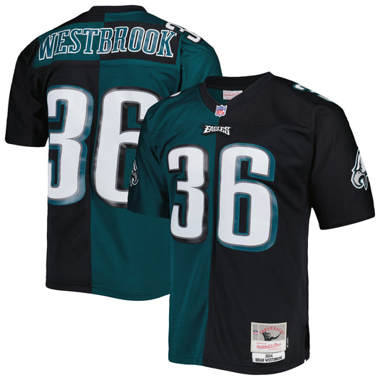 Brian Westbrook Philadelphia Eagles Mitchell & Ness 2004 Split Legacy Replica Jersey - Midnight Green/Black