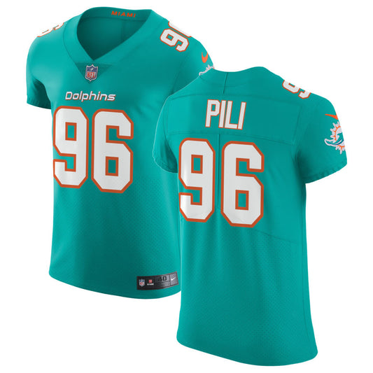 Brandon Pili Miami Dolphins Nike Vapor Untouchable Elite Jersey - Aqua